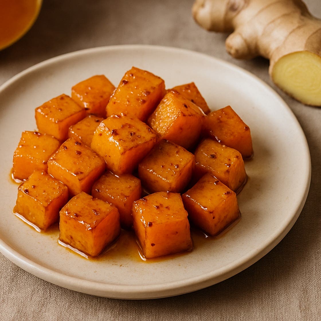 Cuadritos de calabaza al jengibre
