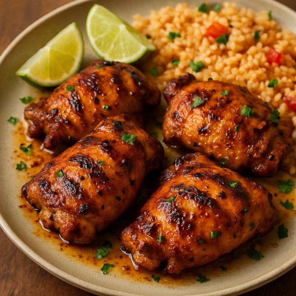Muslos de pollo marinados en tequila
