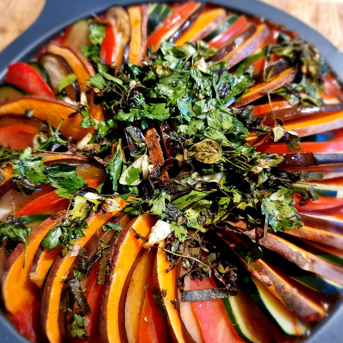 Ratatouille de Provence with Thai Basil Oil