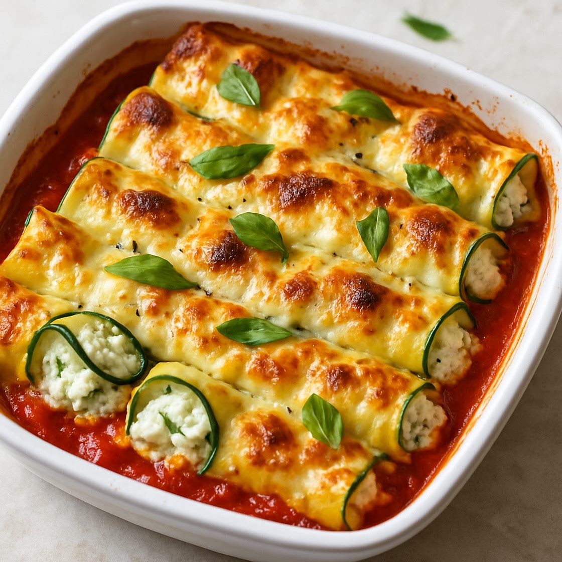 Ricotta and Zucchini Cannelloni