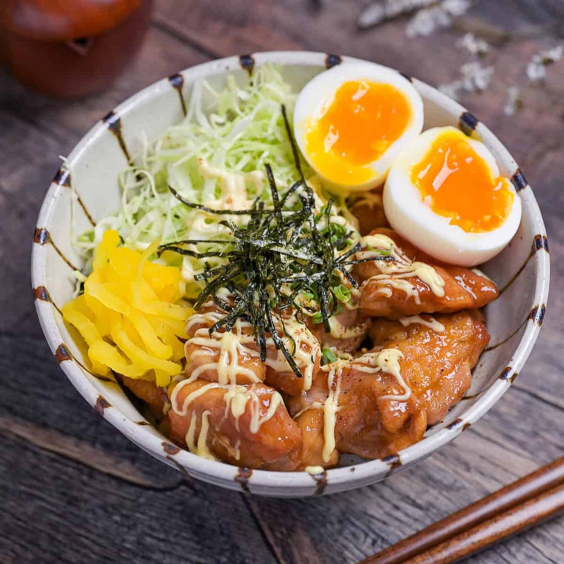 Garlic Teriyaki Chicken Donburi (Rice Bowl)