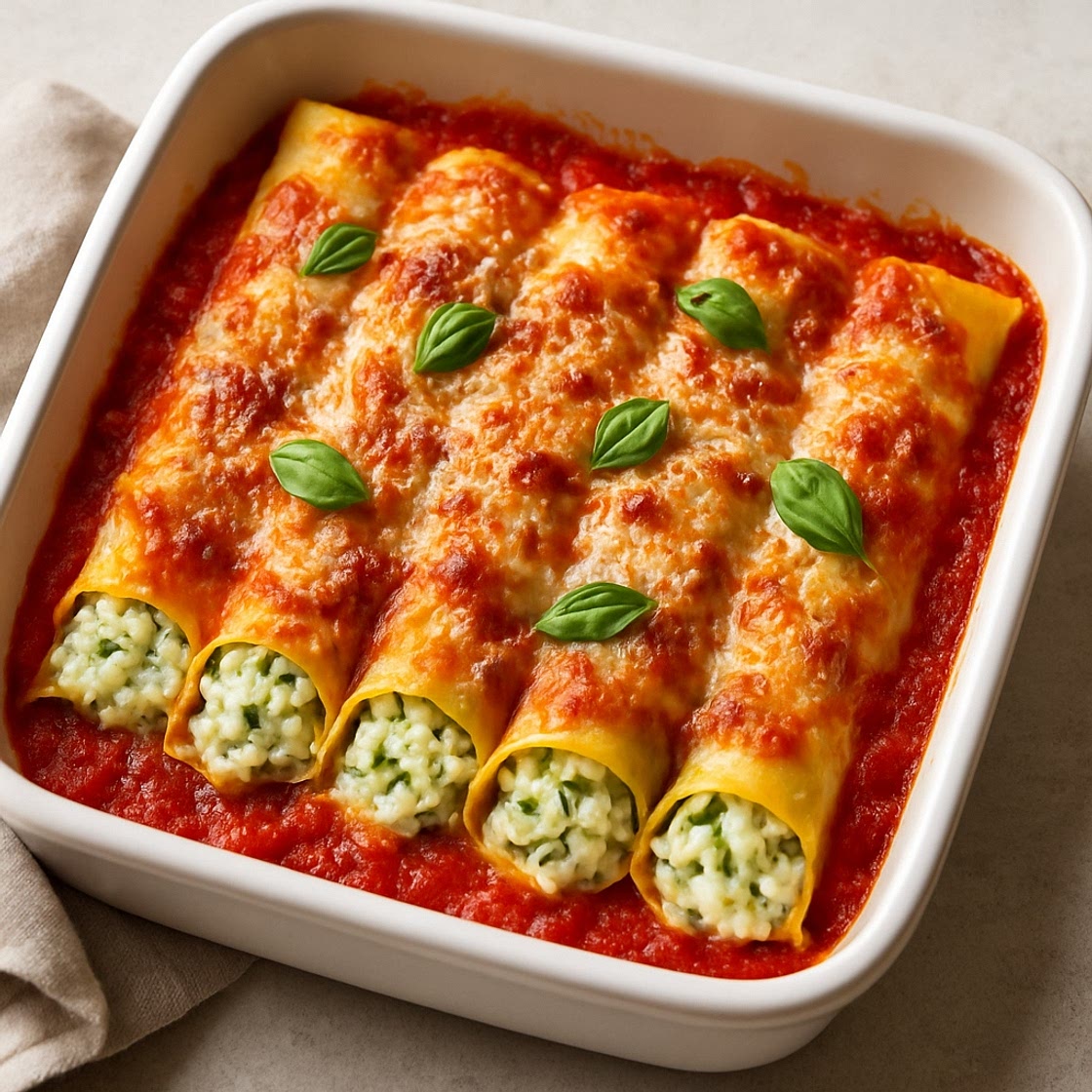 Ricotta and Zucchini Cannelloni