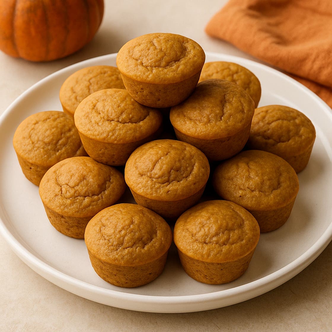 Oat Flour Pumpkin Pancake Mini Muffins