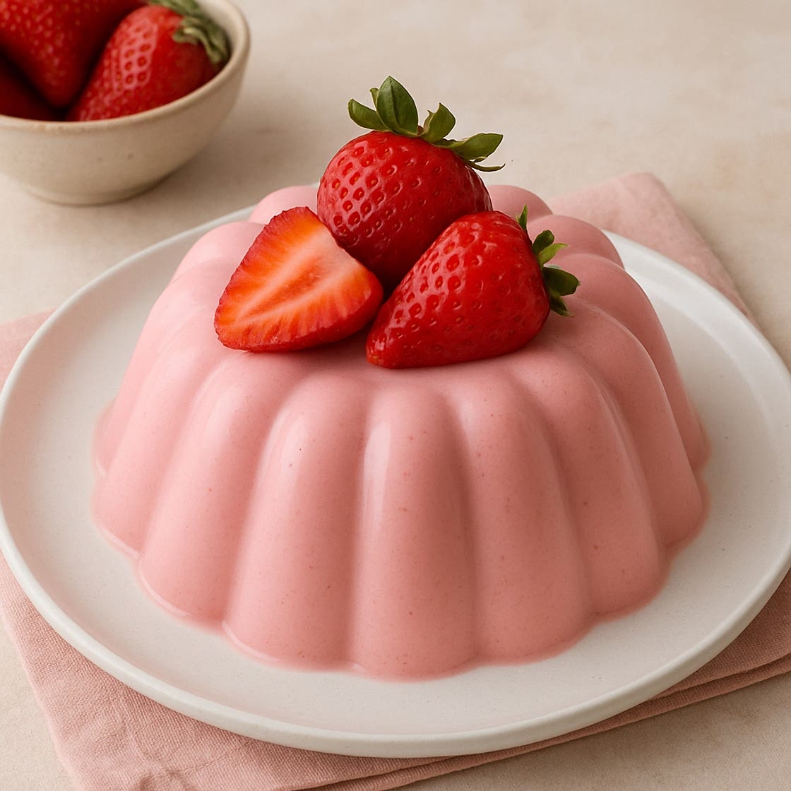 Gelatina de yogurt de fresa