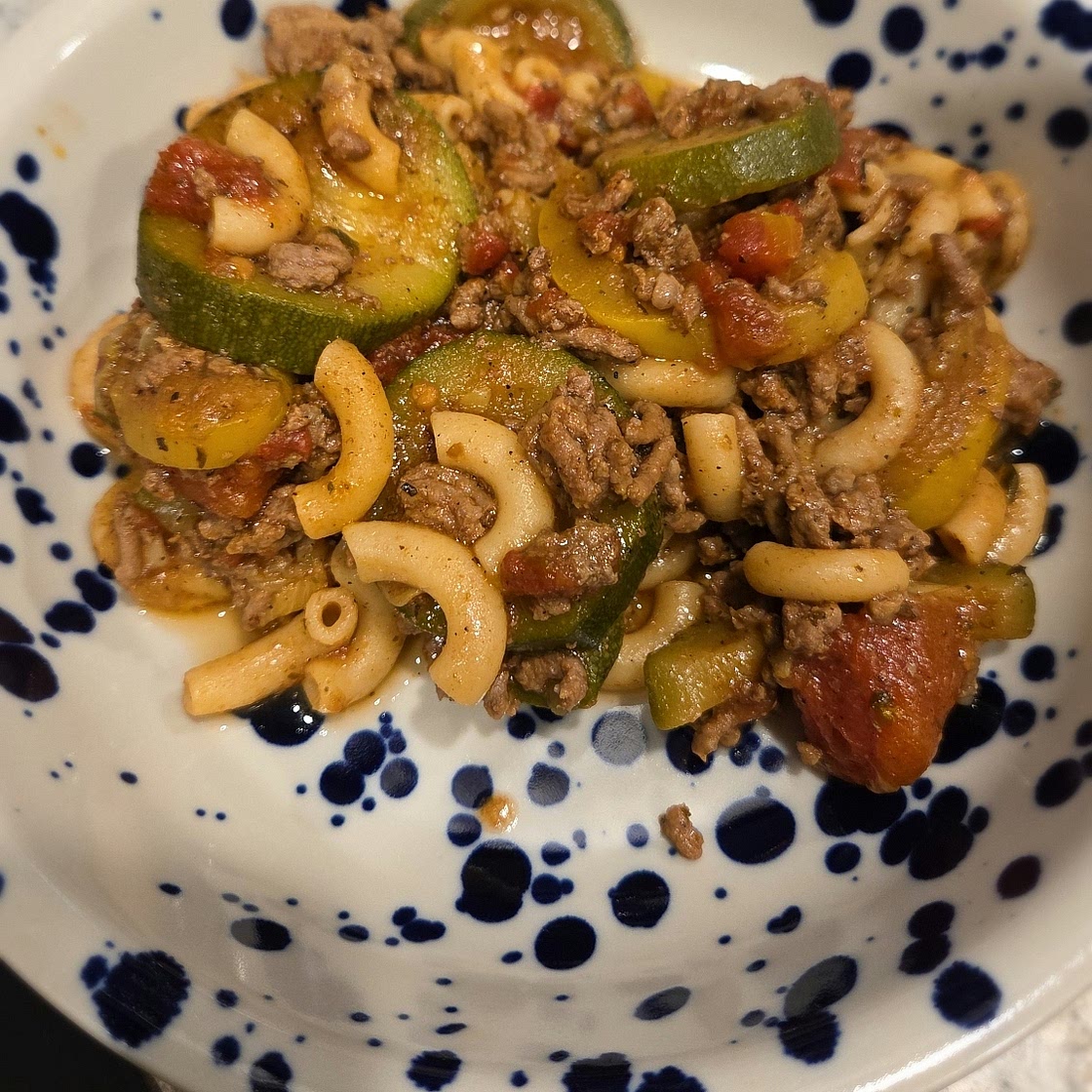 Ground Beef and Pasta Skillet Primavera