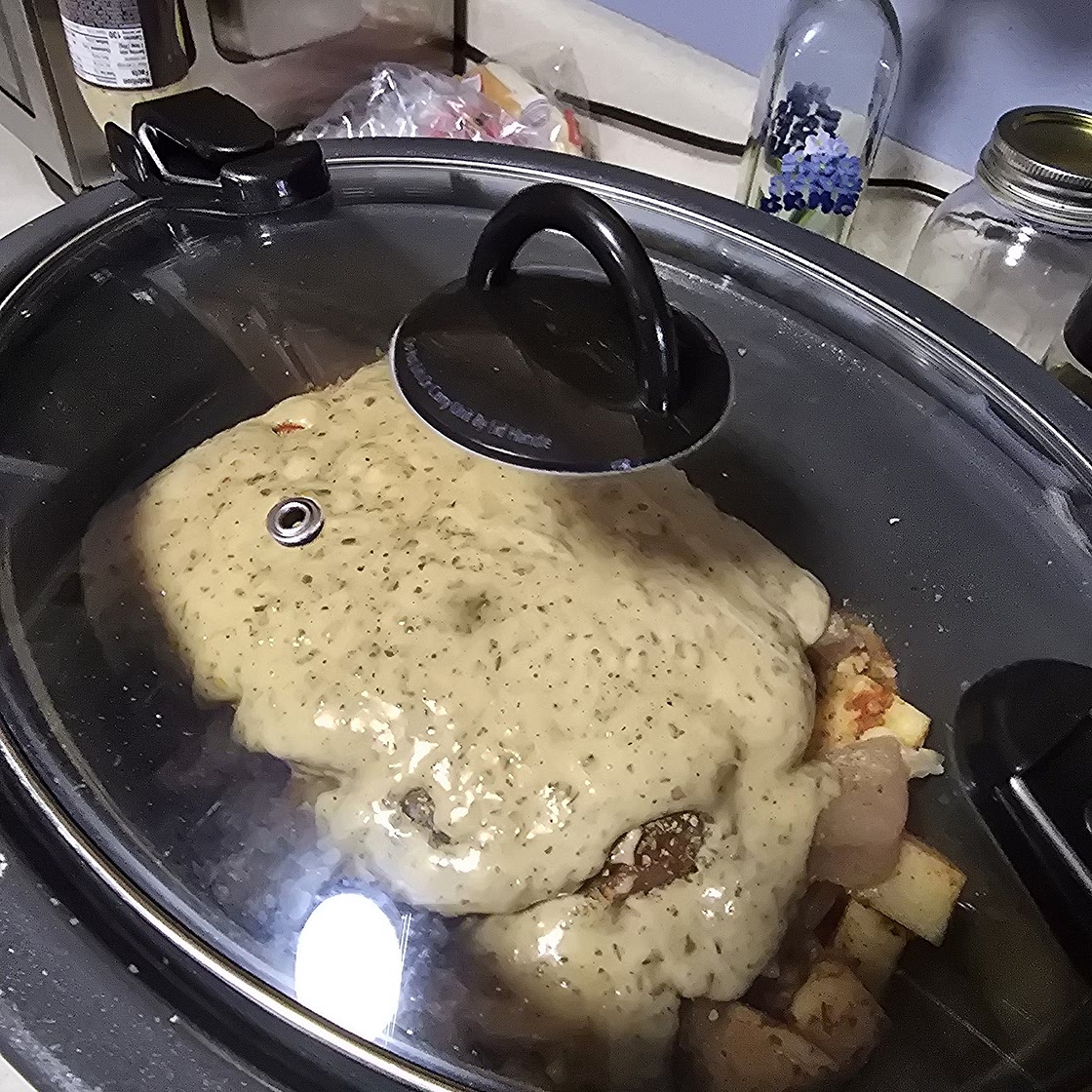 Crockpot Garlic Parmesan Chicken and Potatoes