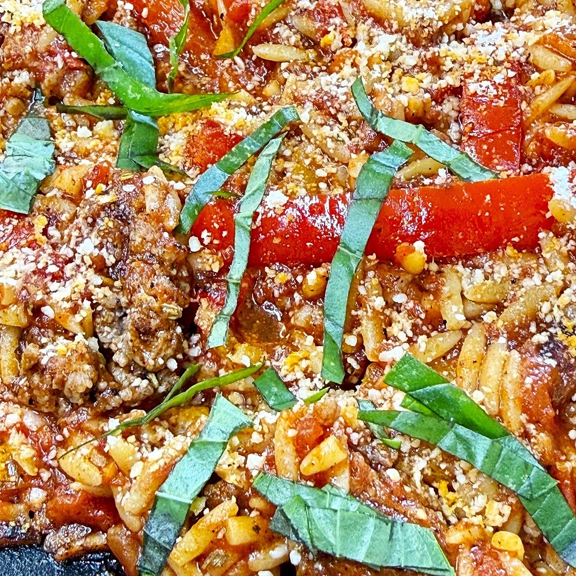Blackstone Italian Orzo and Peppers