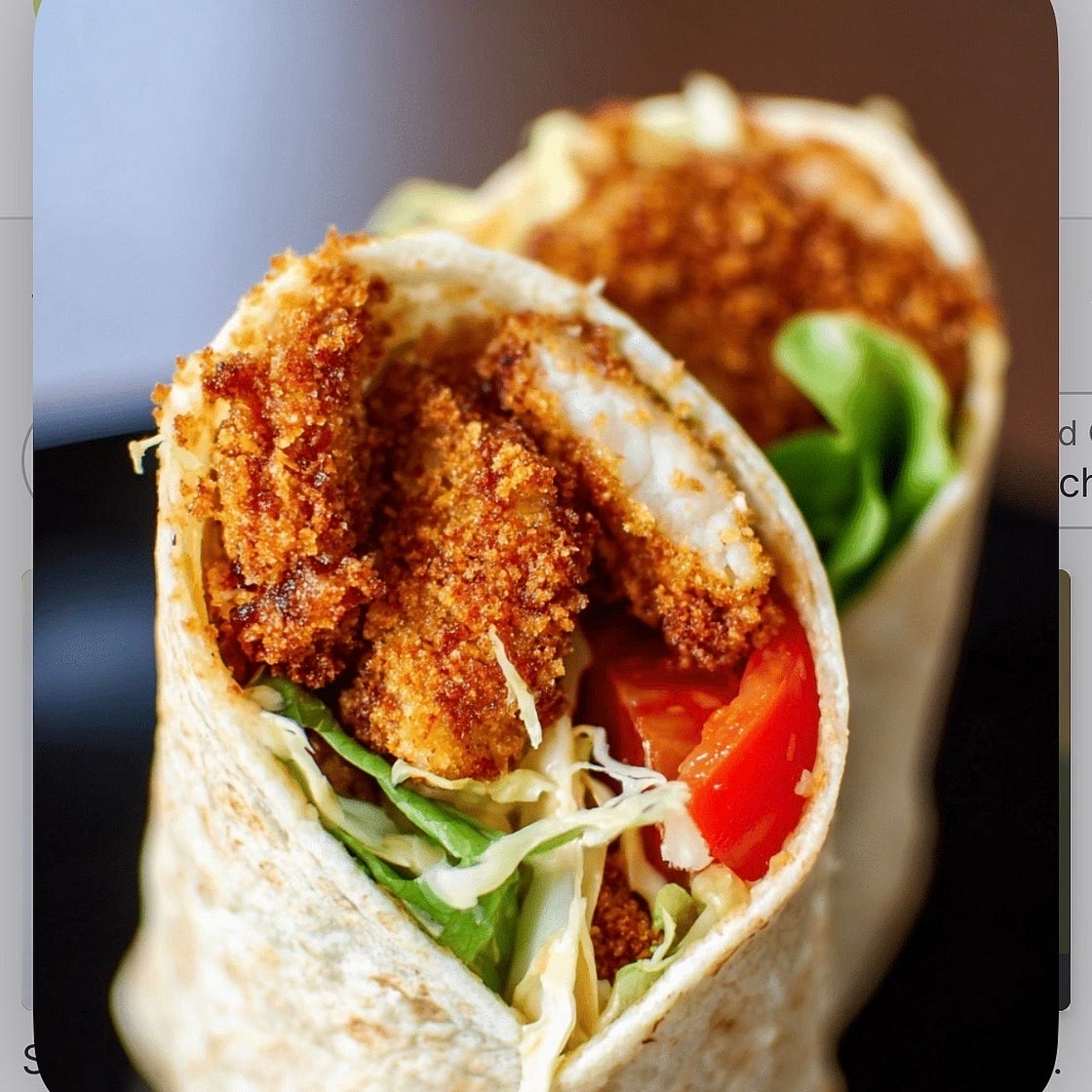 Southern fried chicken wrap 