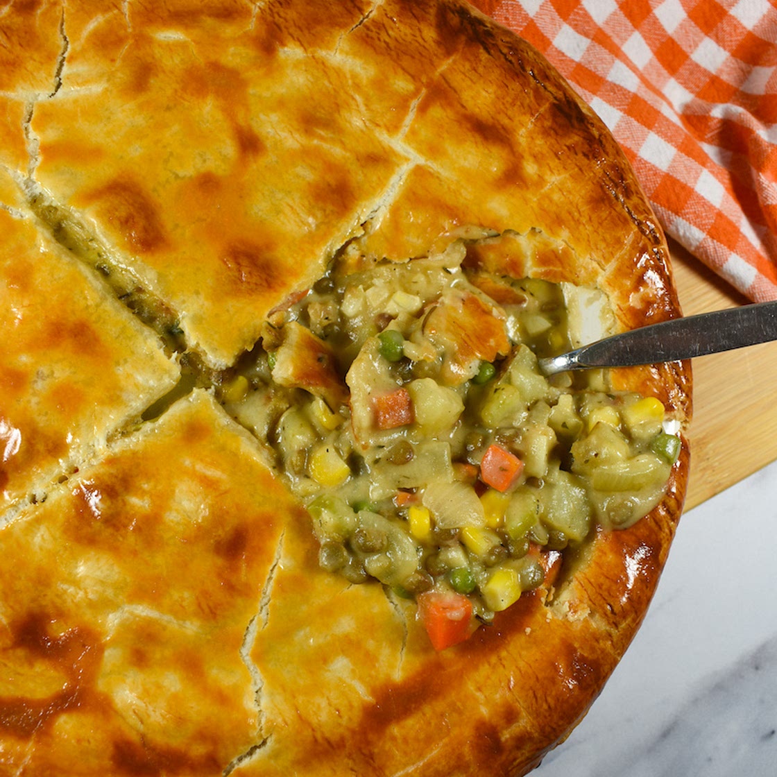 Meatless Pot Pie with Lentils