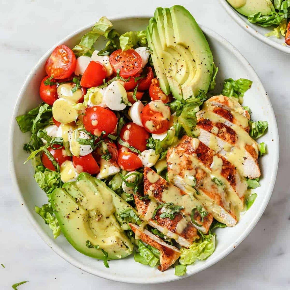 Chicken Caprese Salad with Avocado