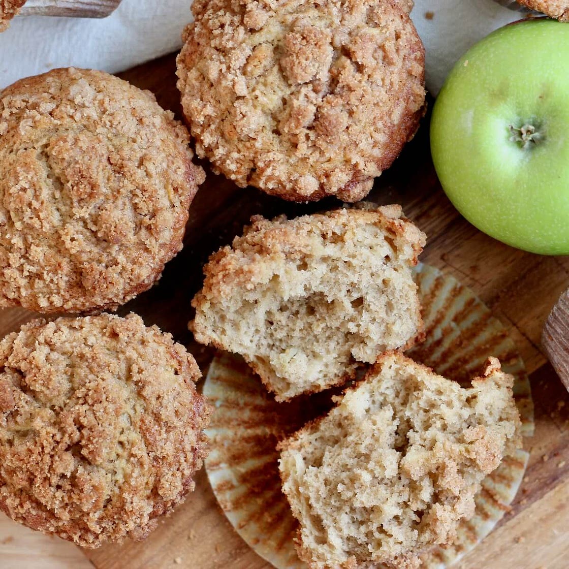 Sourdough Apple Muffins with Cinnamon Streusel