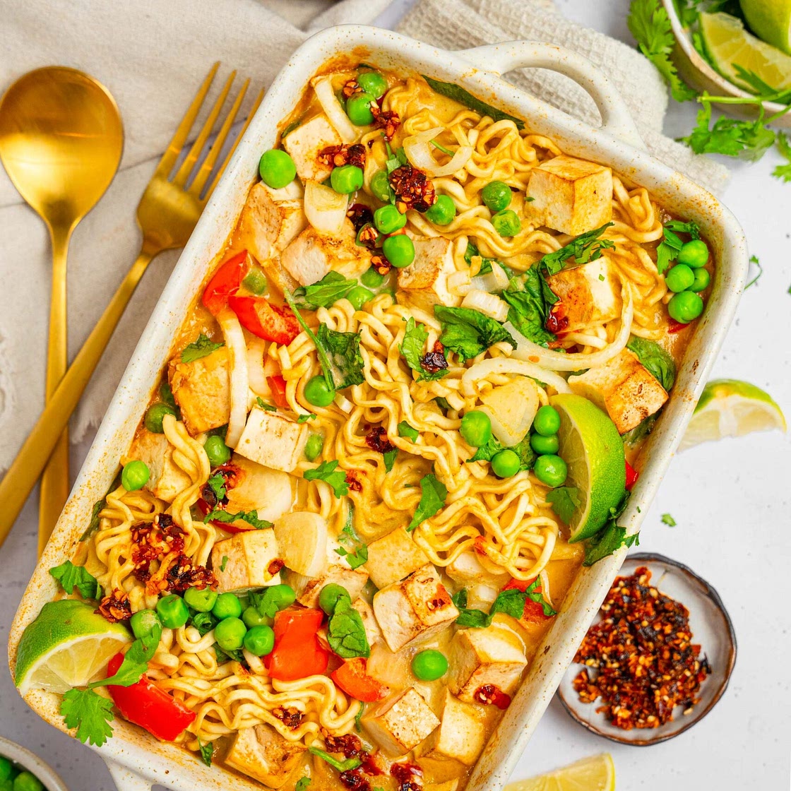 Green Curry Ramen Bake