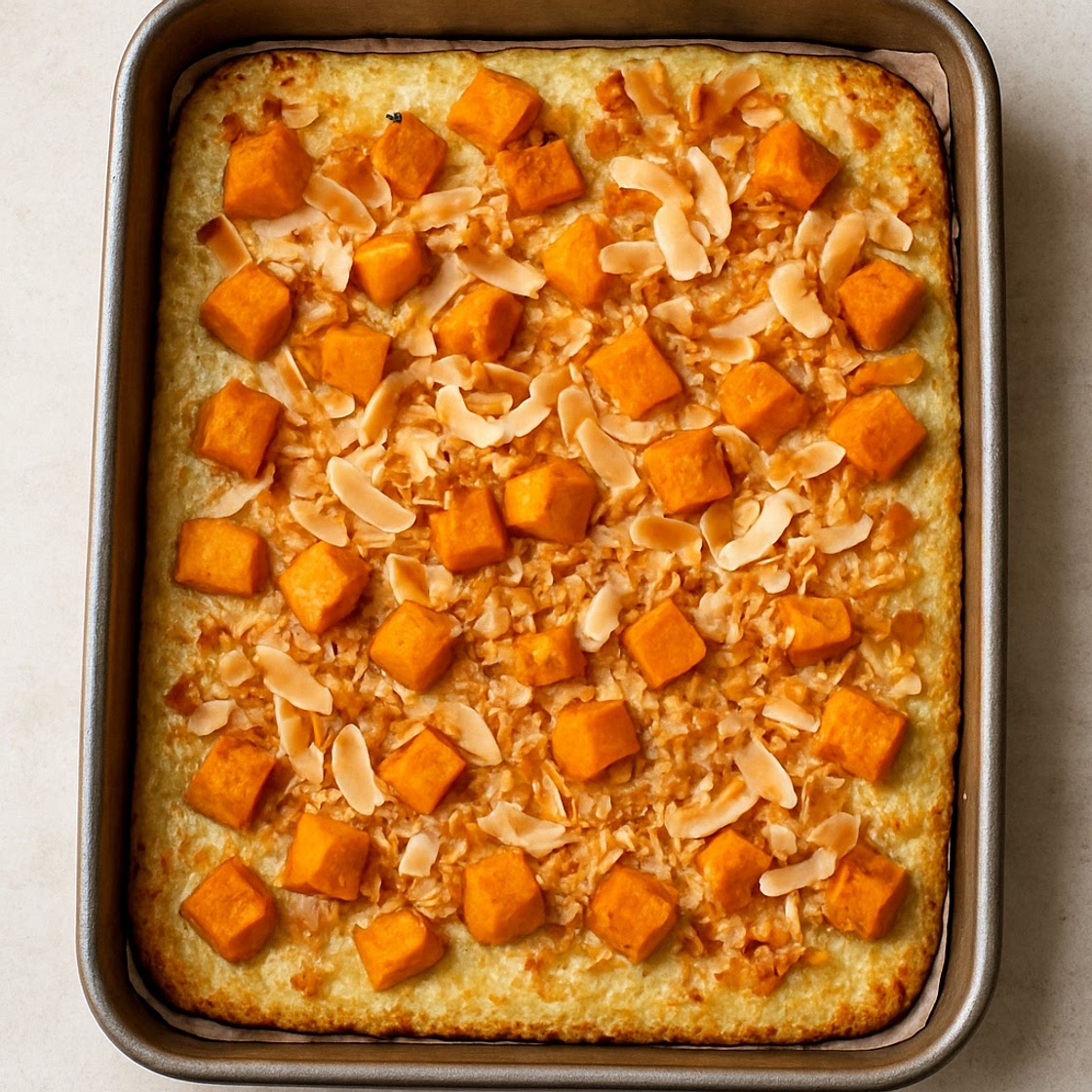 Coconut and squash traybake