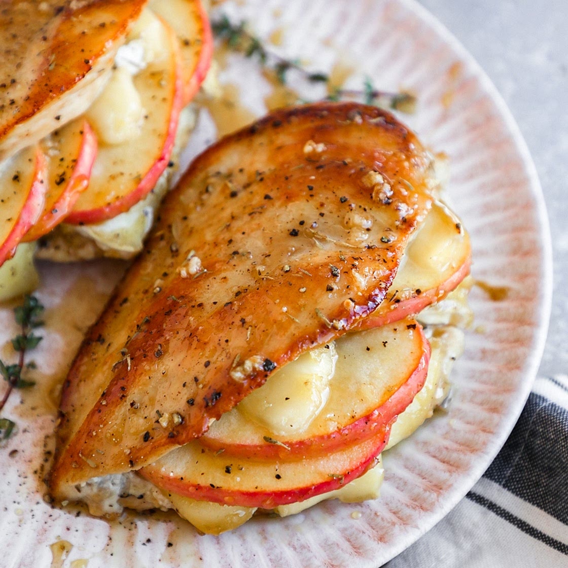 Chicken Breast Stuffed with Apple and Cheese with Mashed Potatoes