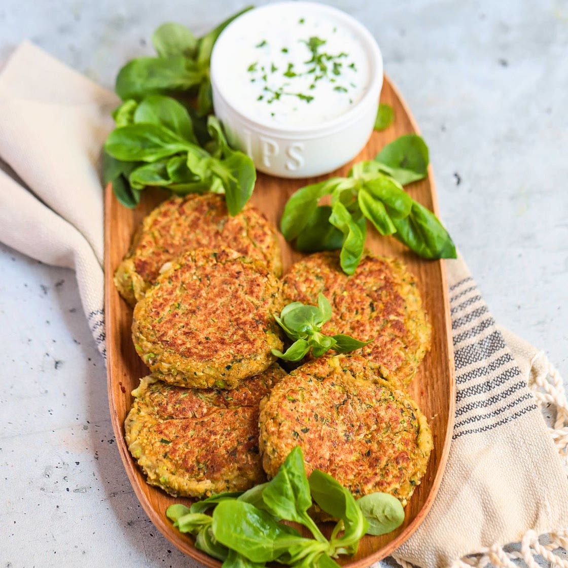 Spiced Zucchini and Chickpea Fritters