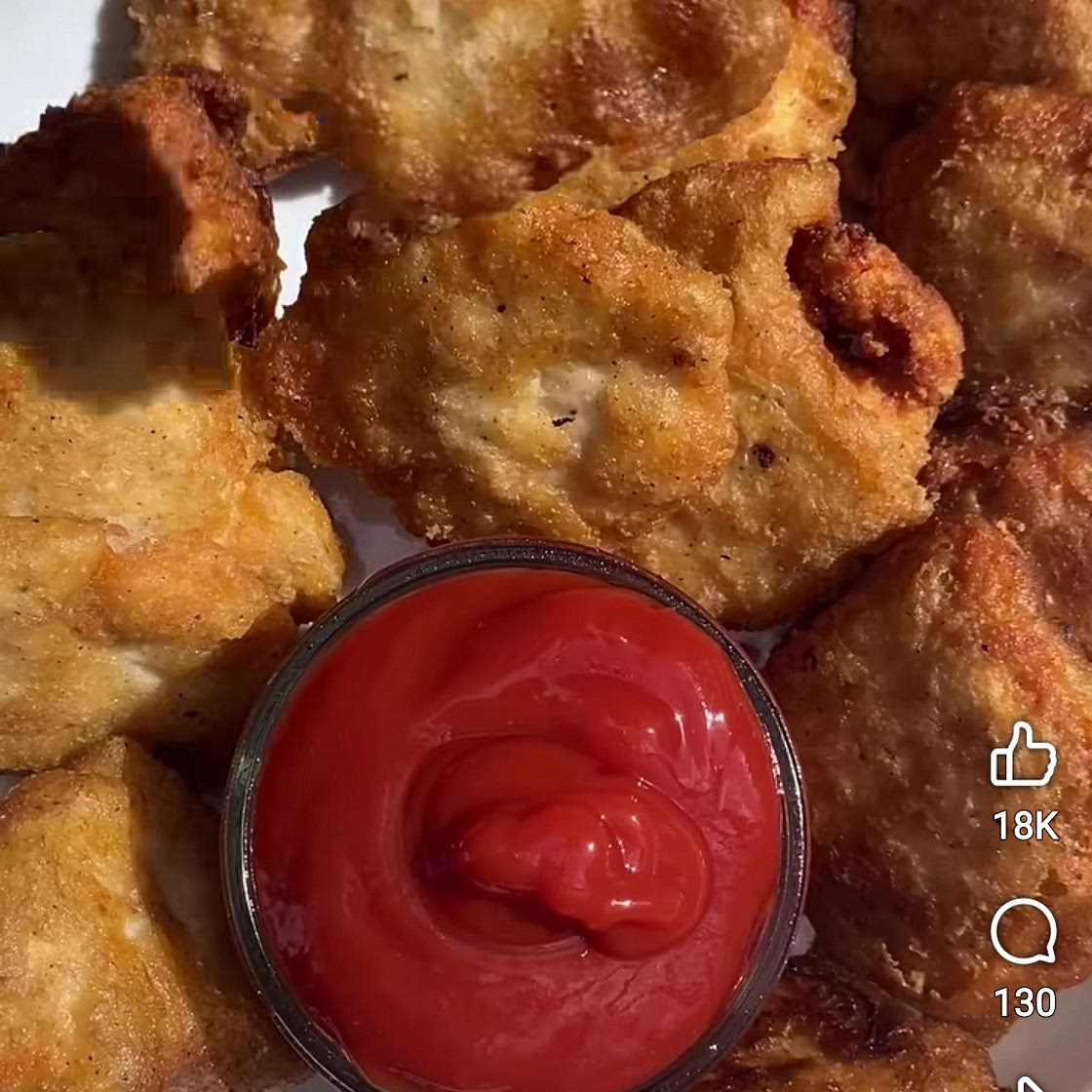 Homemade crispy chicken nuggets