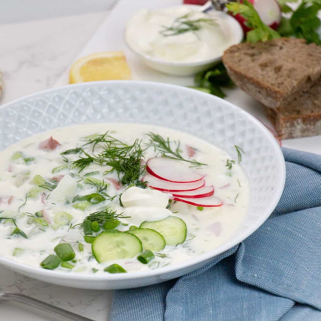 Russian Cold Kefir Soup (Okroshka)
