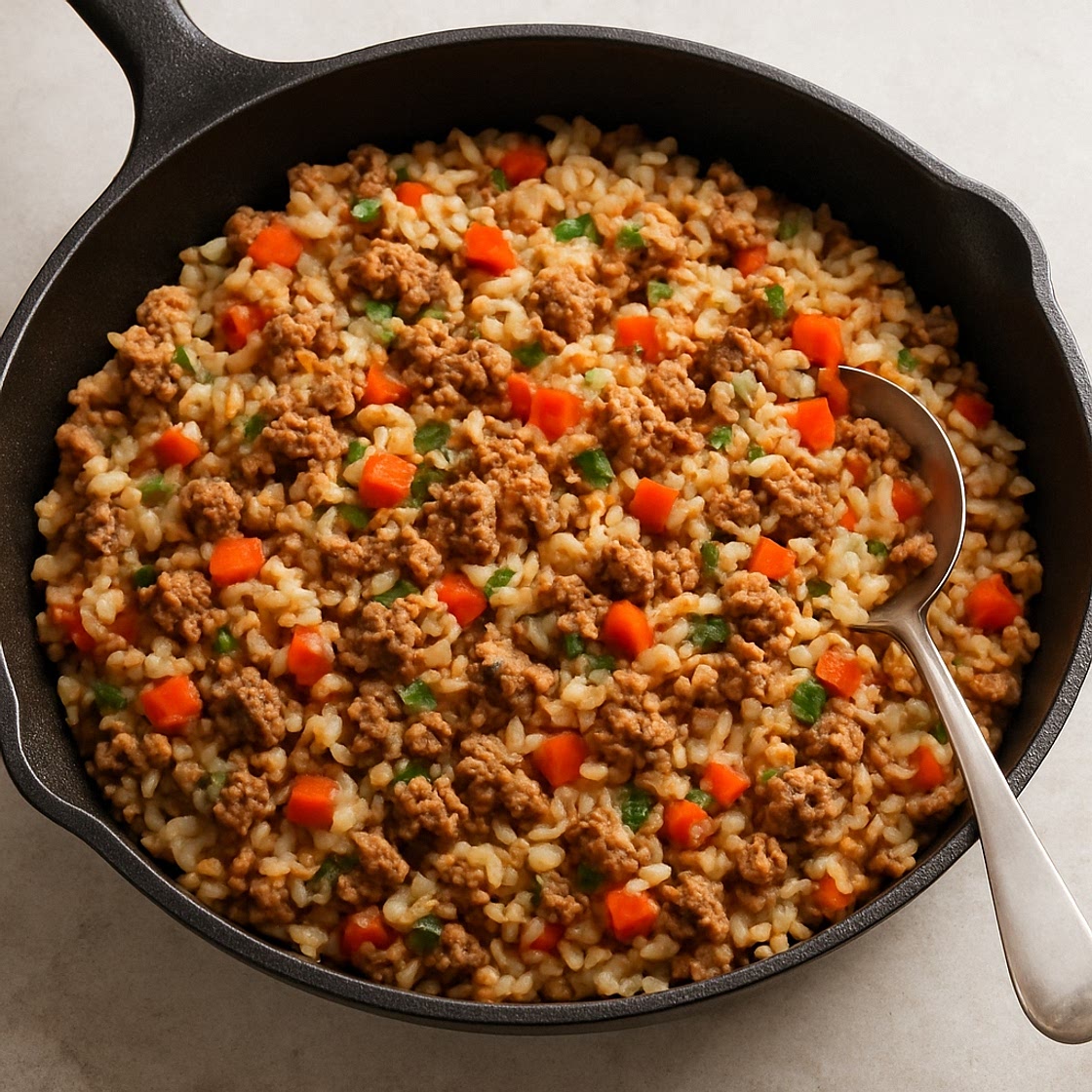 Minced Meat and Rice One-Skillet Recipe