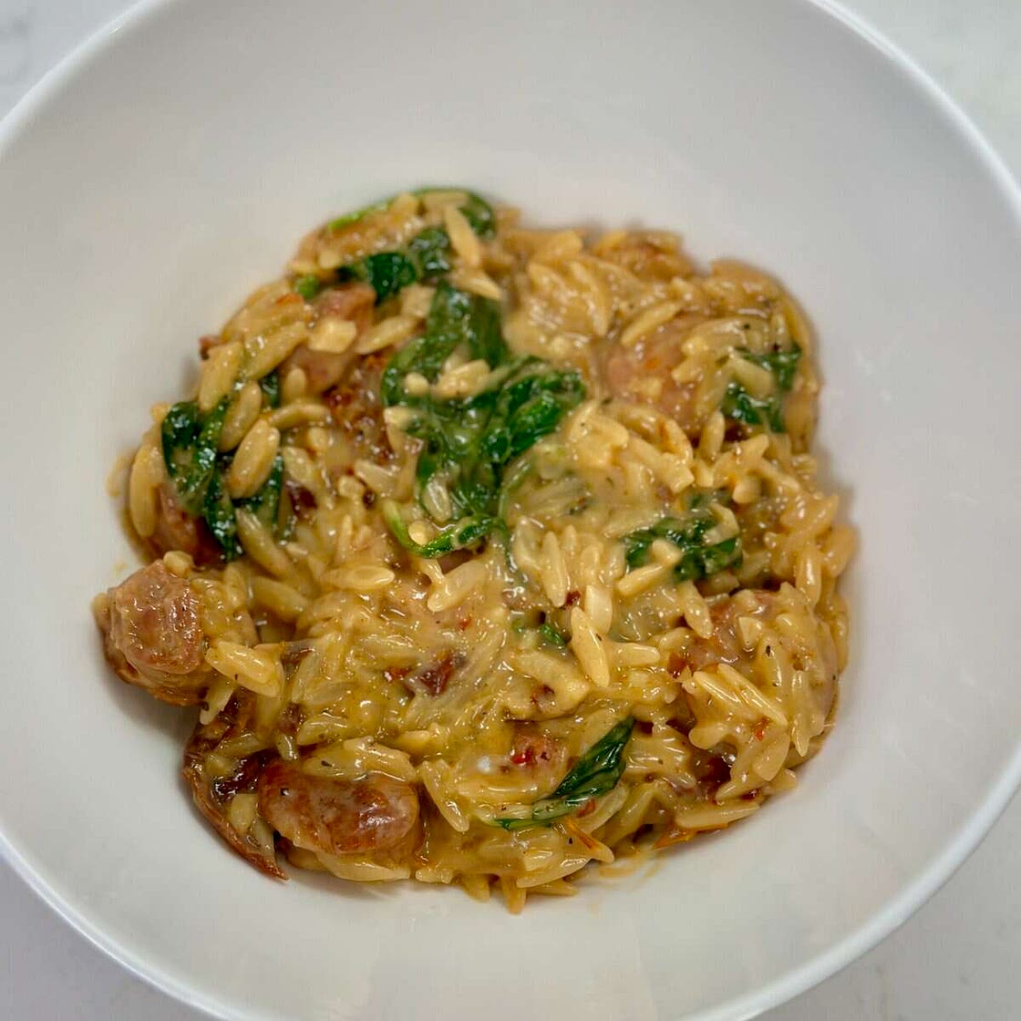 One Pot Spicy Italian Sausage Orzo