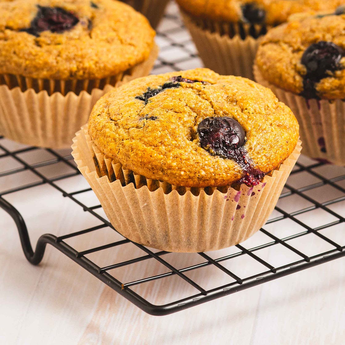 Whole-Grain Banana Blueberry Muffins