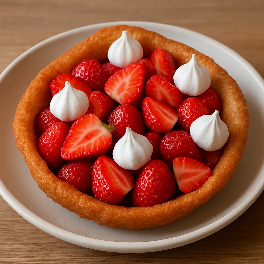 Hueca de fresas con merengues