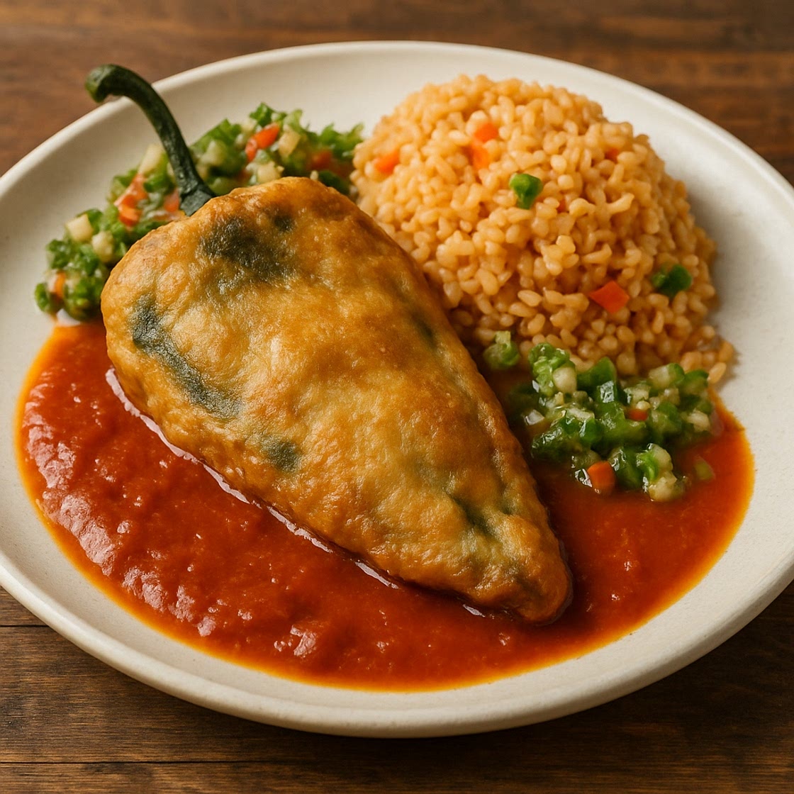 Chile poblano capeado