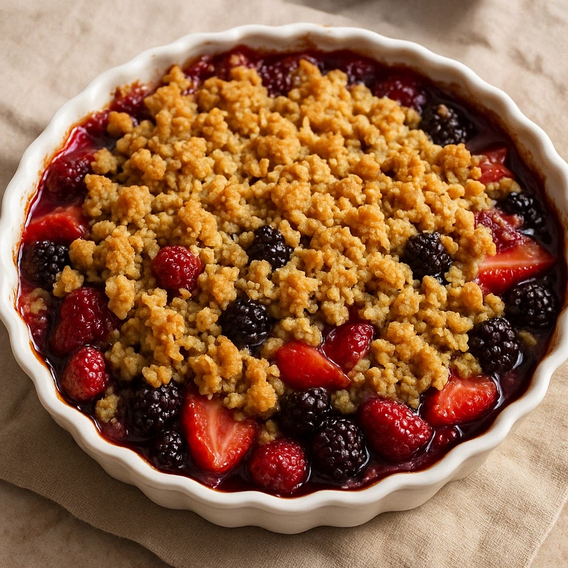 Pie de frutas crujiente