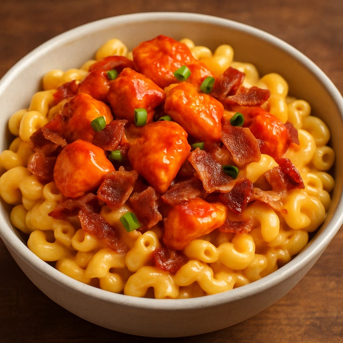 Buffalo Chicken & Bacon Mac N’ Cheese
