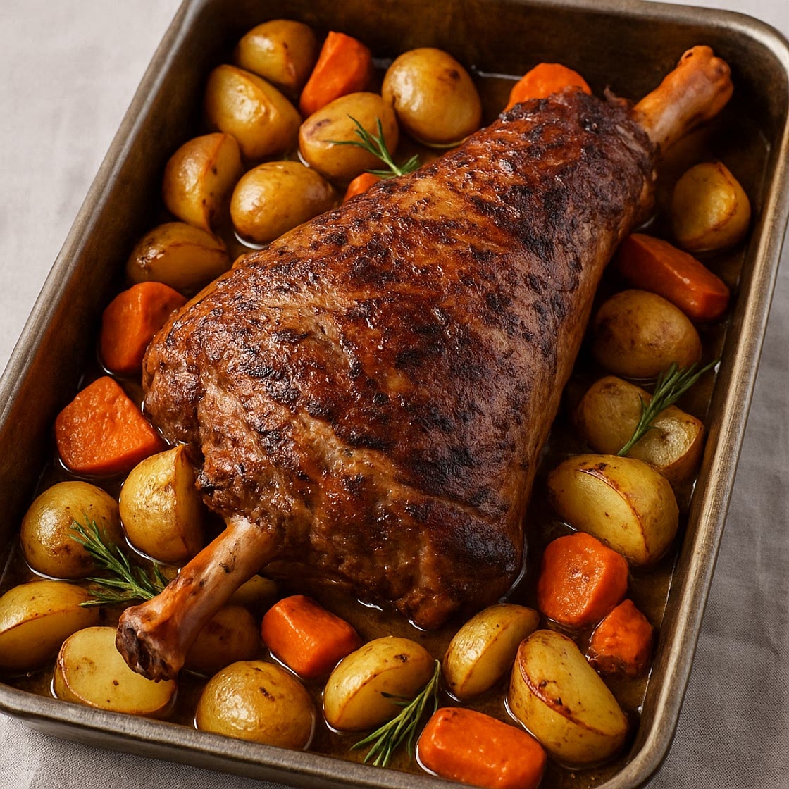 Pierna de ternera al horno