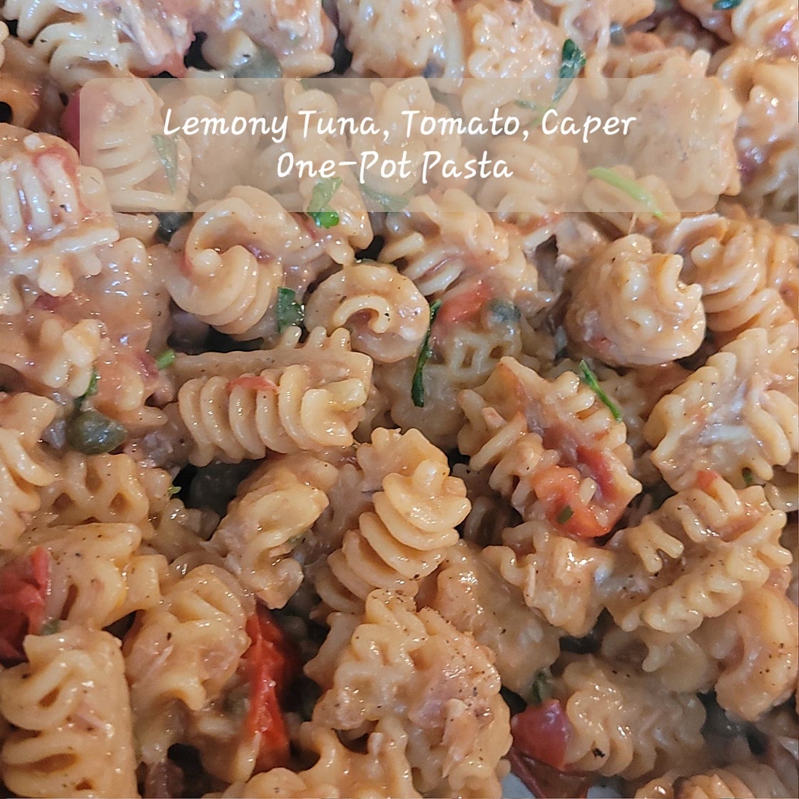 Lemony tuna, tomato & caper one-pot pasta