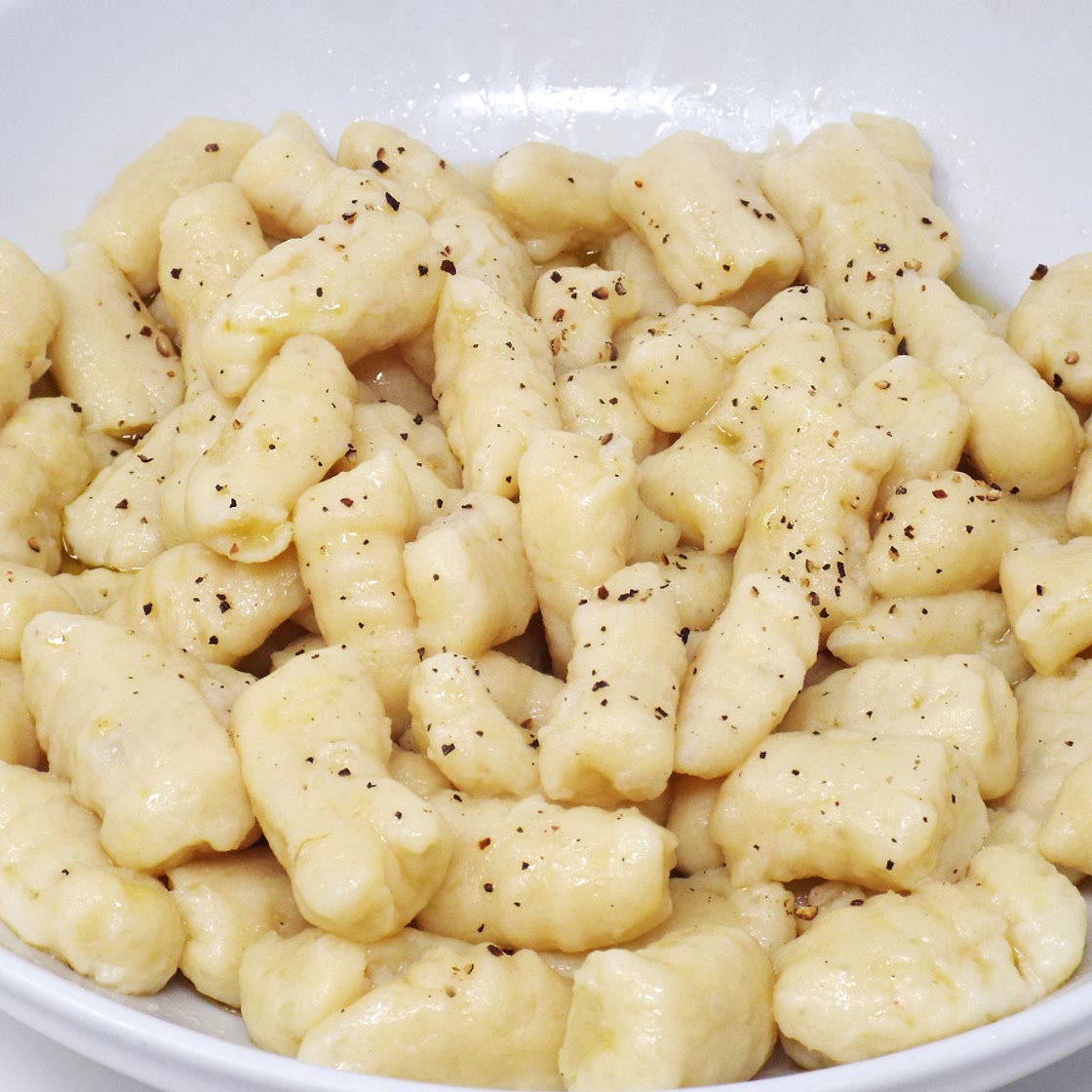 Baked Potato Gnocchi with Garlic Olive Oil