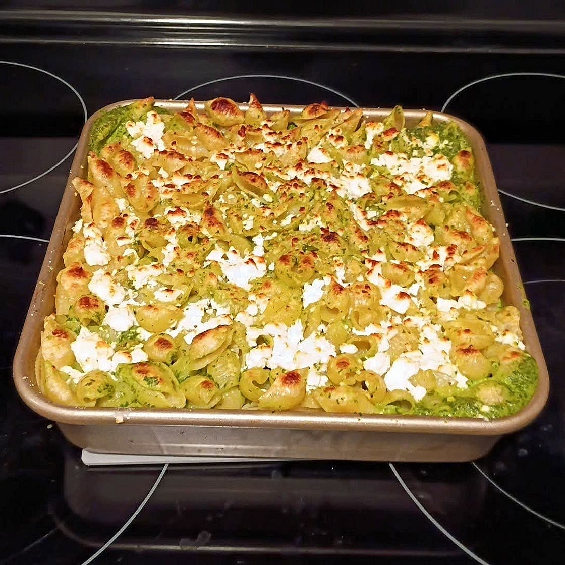 Baked Feta Pasta With Green Sauce