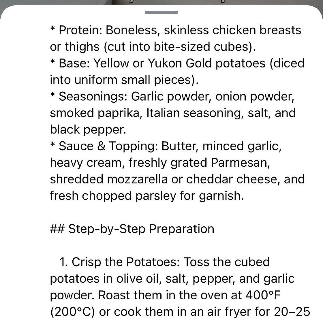 Creamy Chicken and Potato Bowl