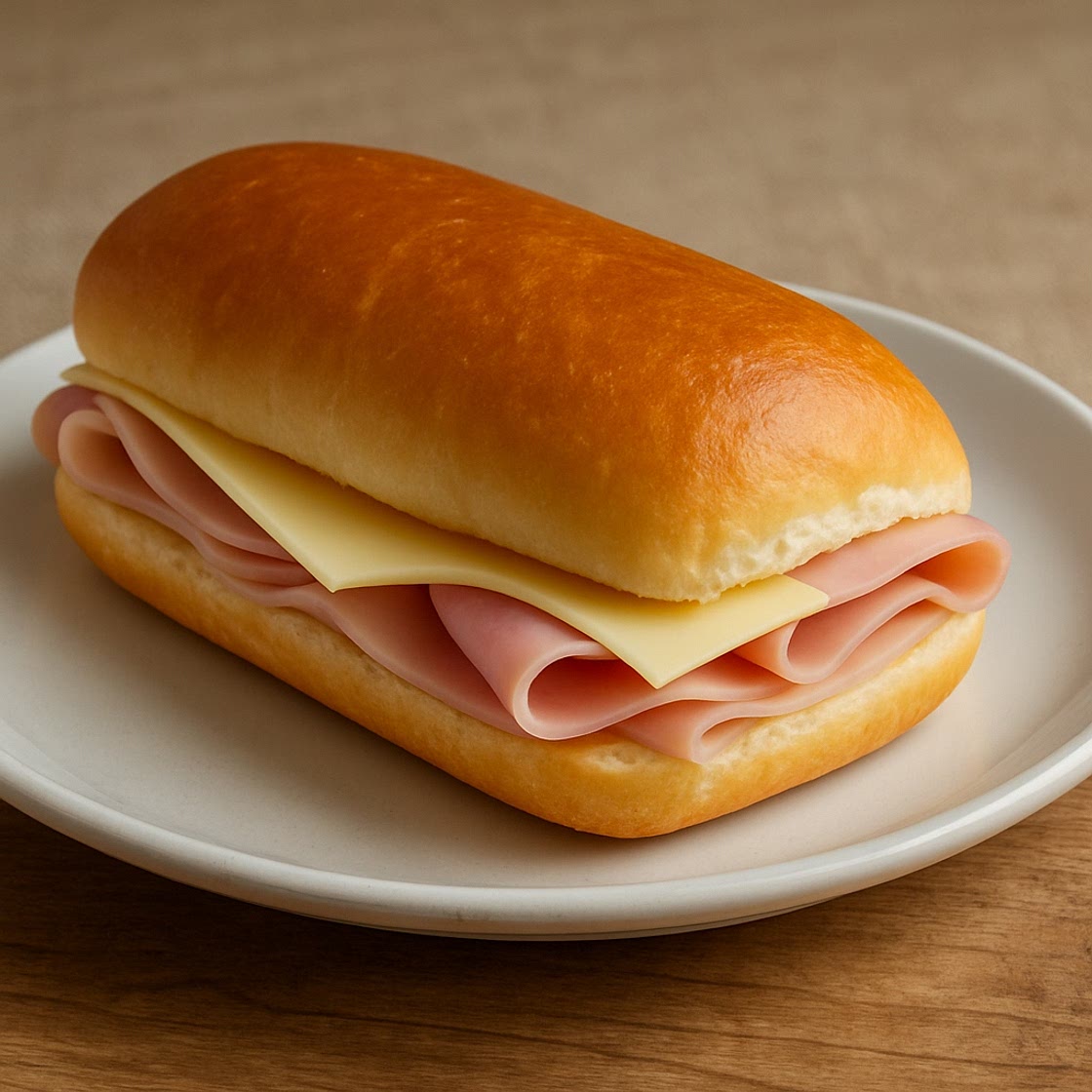 Rollo con jamón y queso