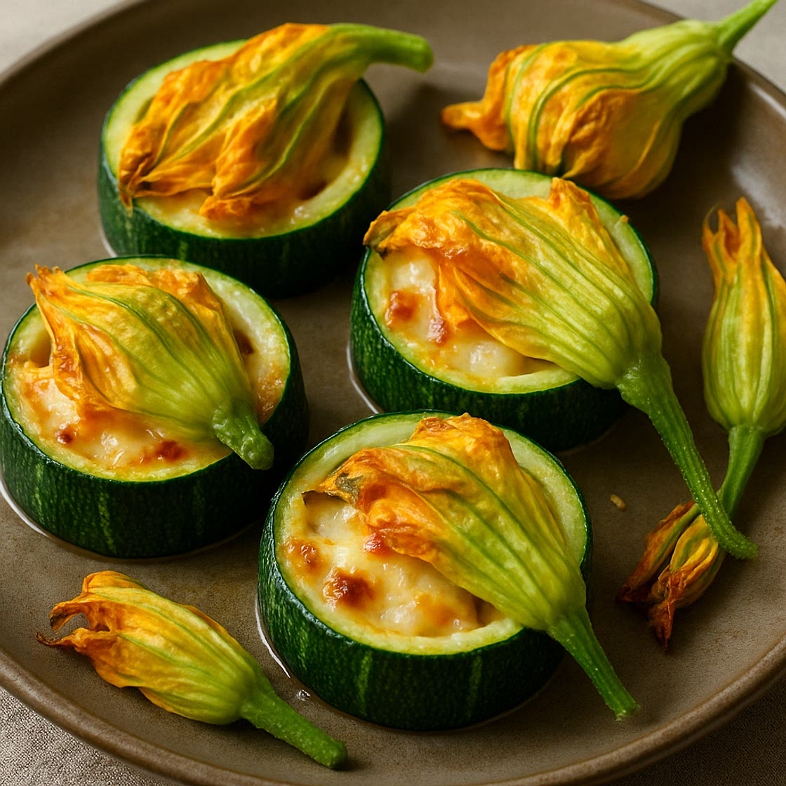 Cazuelitas de calabacín con sus flores