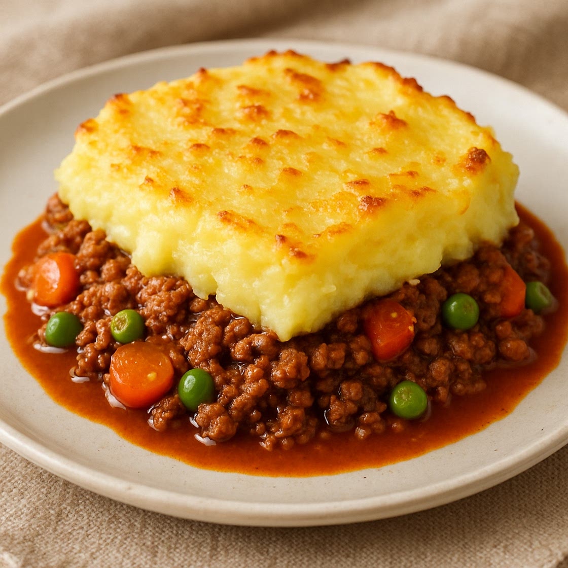 Pastel de ragú y puré de papa
