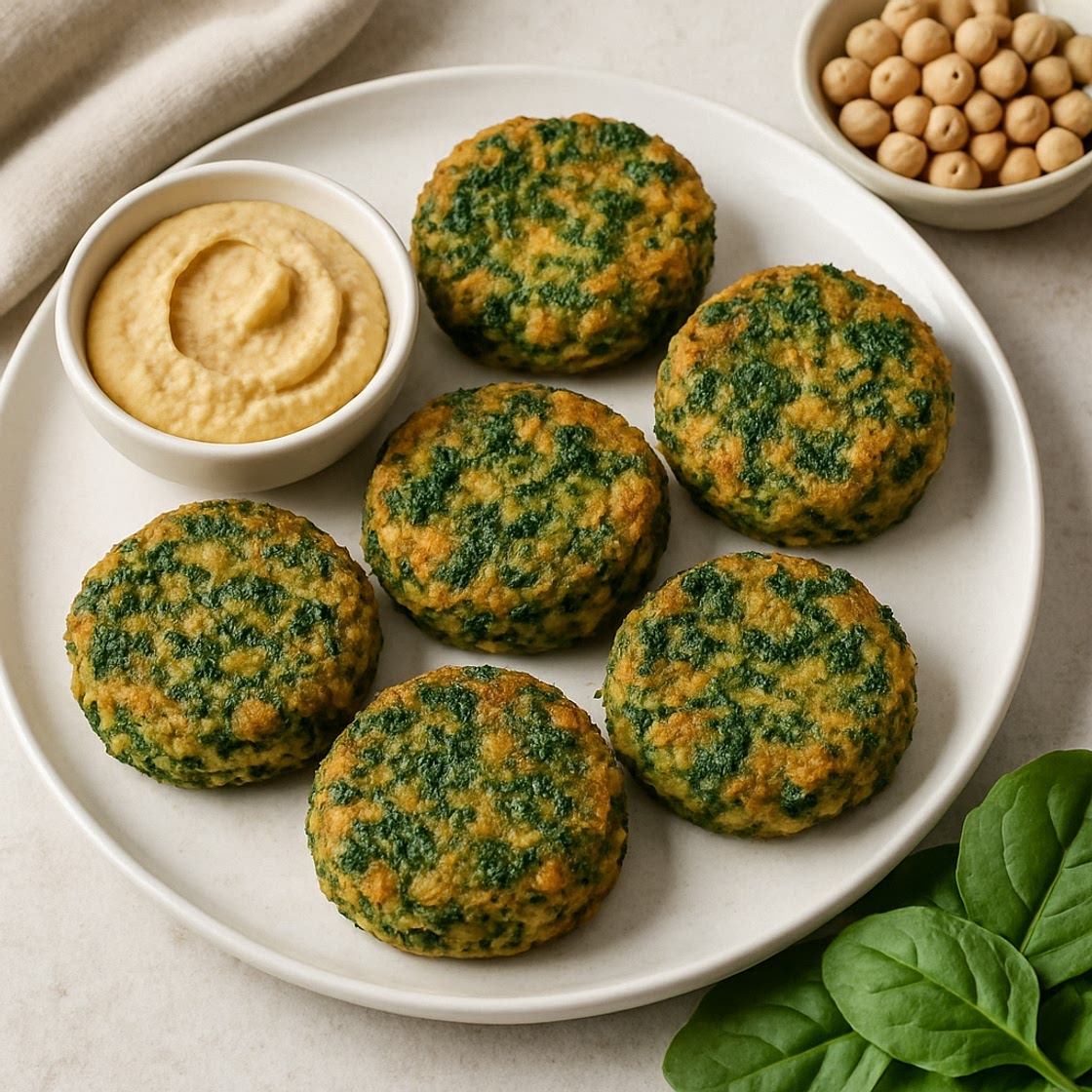 Pastelitos de garbanzo y espinaca