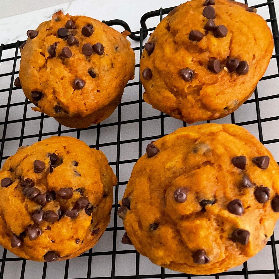 Protein Pumpkin Chocolate Chip Muffins