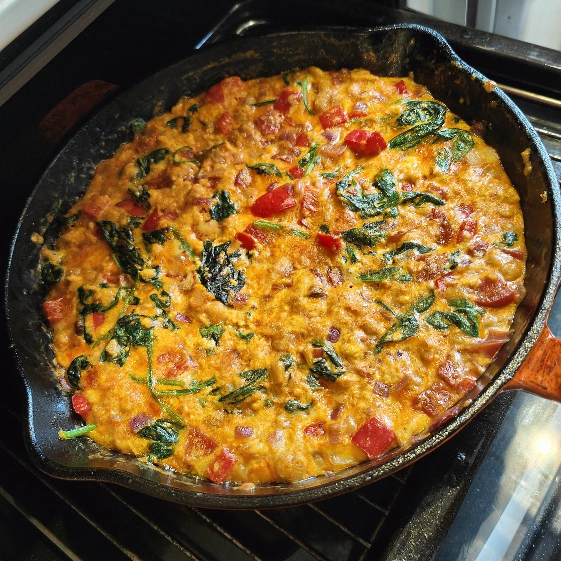 Chickpea, Spinach, and Chorizo Frittata