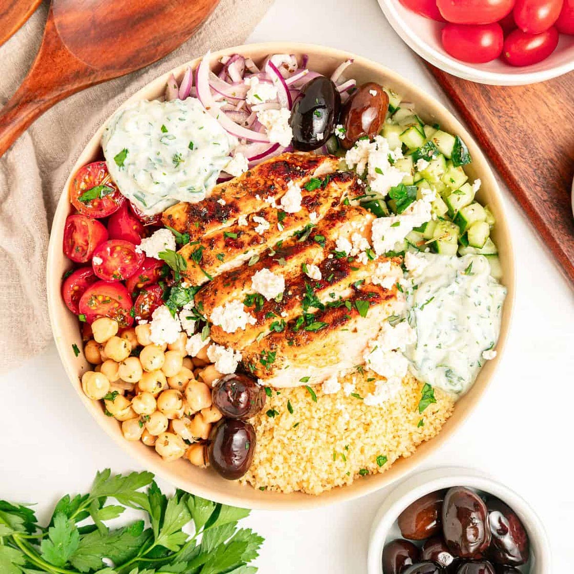 Mediterranean Chicken Bowl With Couscous