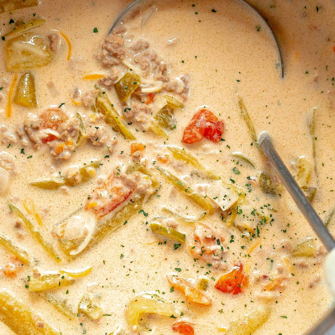 Creamy Cauliflower Ground Beef Soup