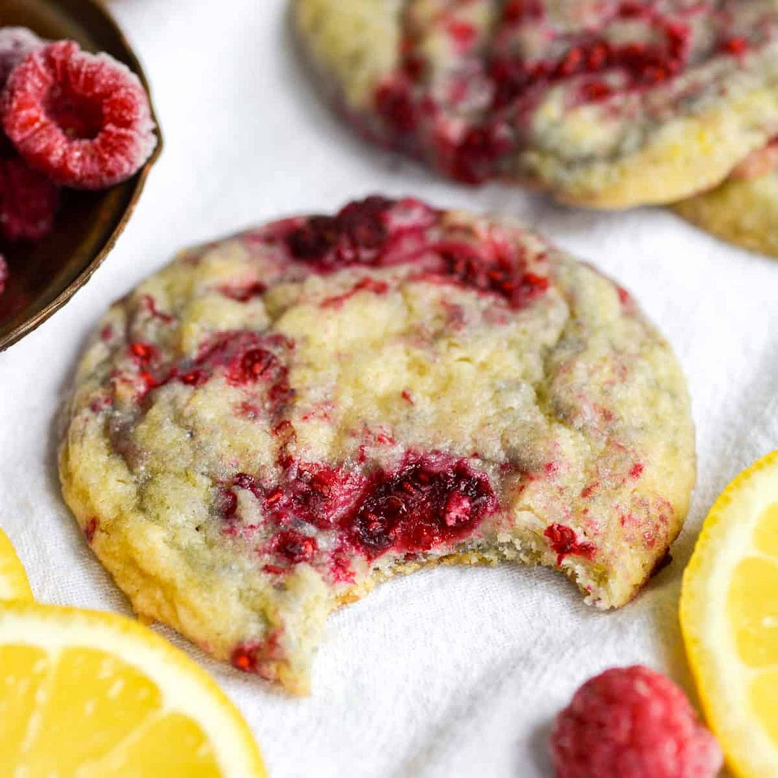 Vegan Lemon Raspberry Cookies