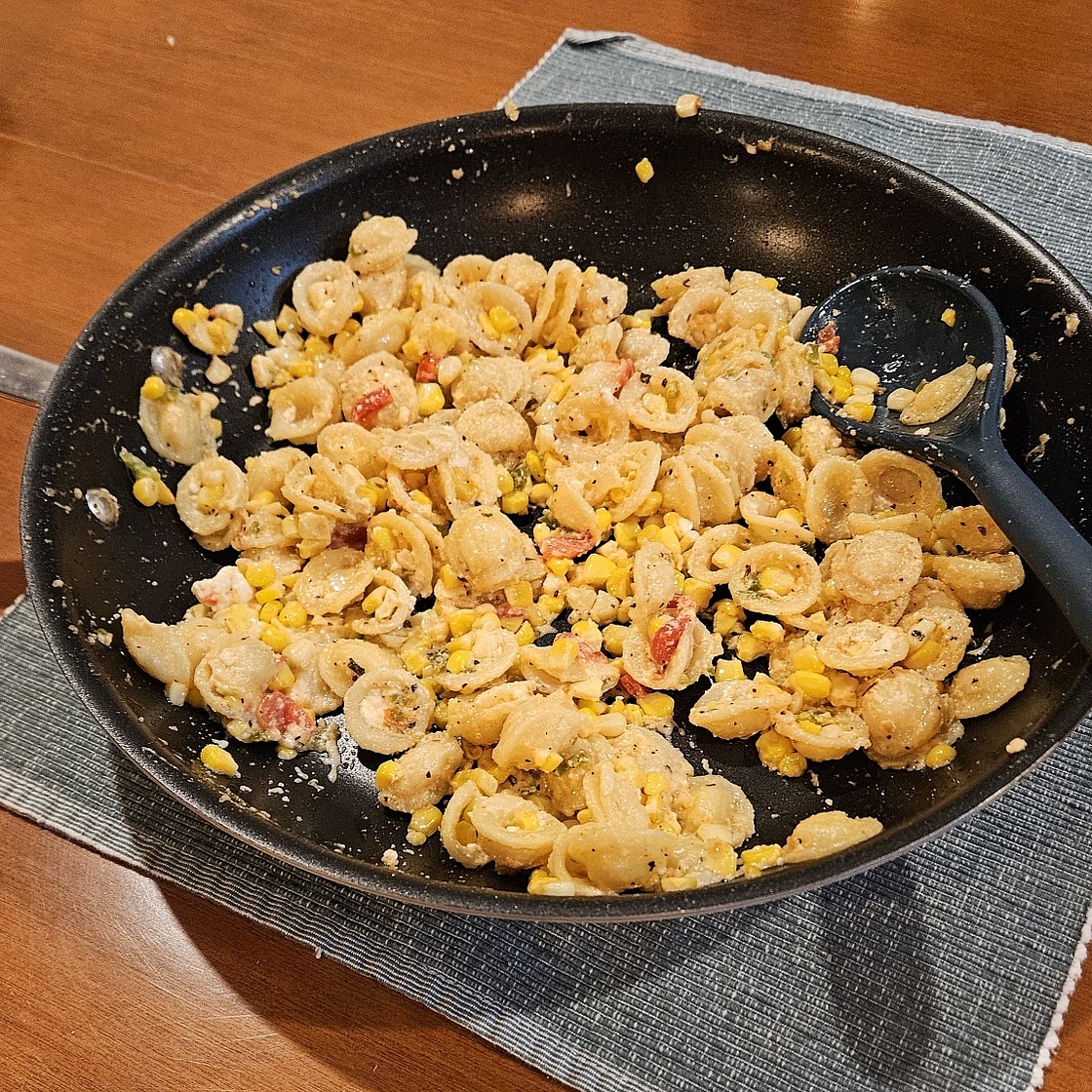 Orecchiette With Corn, Jalapeño, Feta and Basil