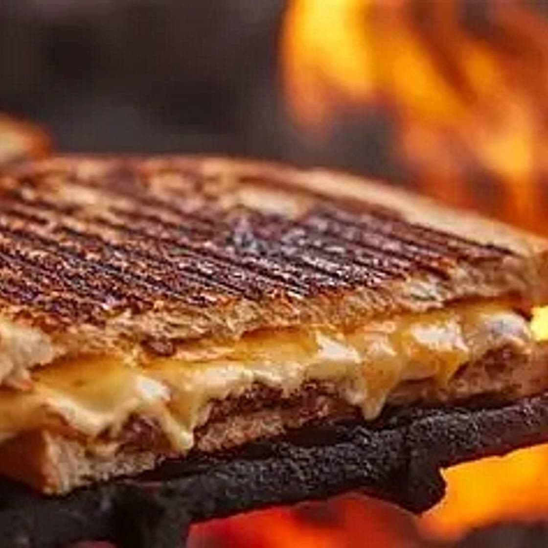 Toasted biltong and tomato sandwich