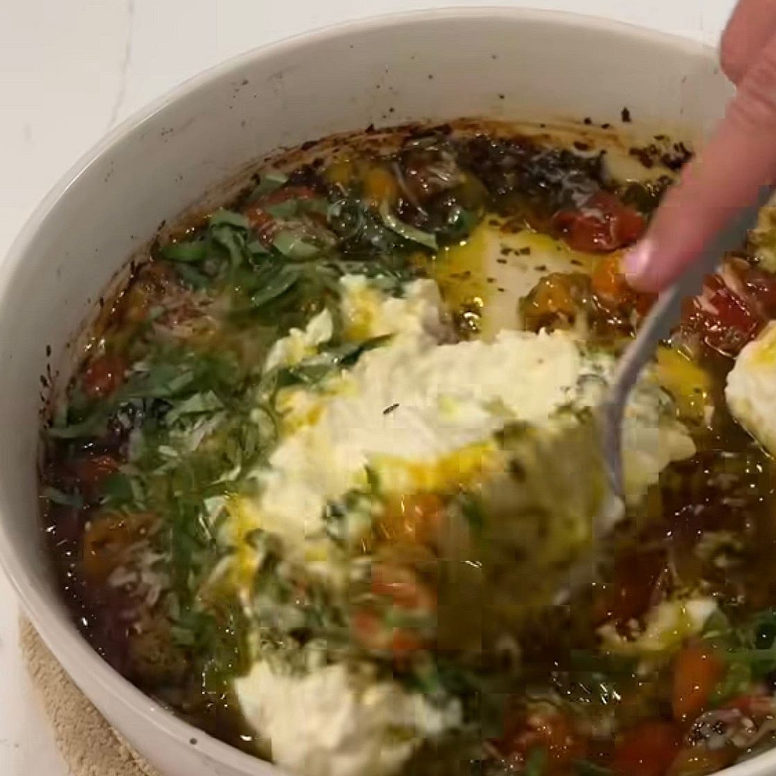 Roasted burrata dip