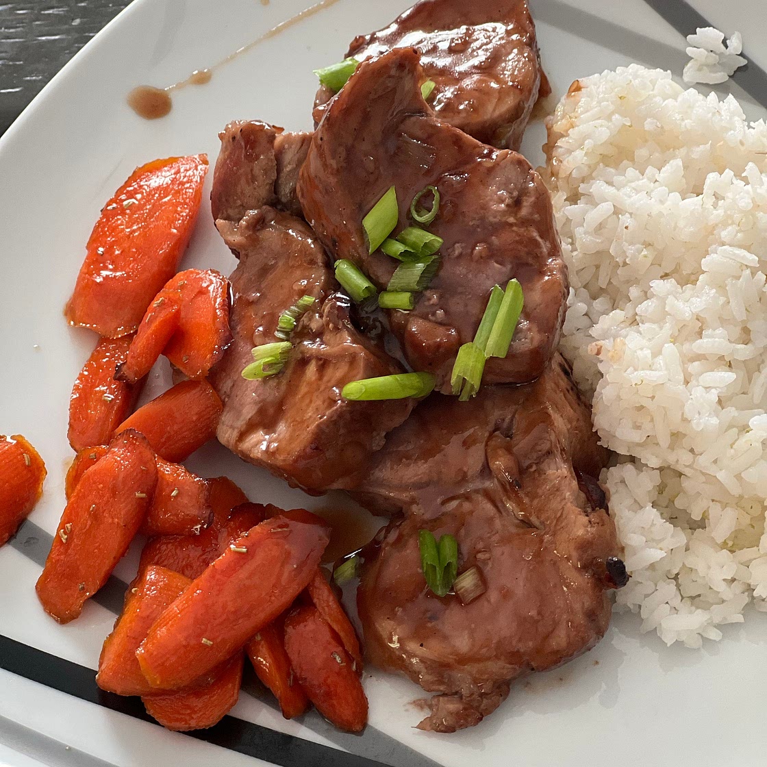 Bulgogi Pork Tenderloin with Roasted Carrots & Lime Rice