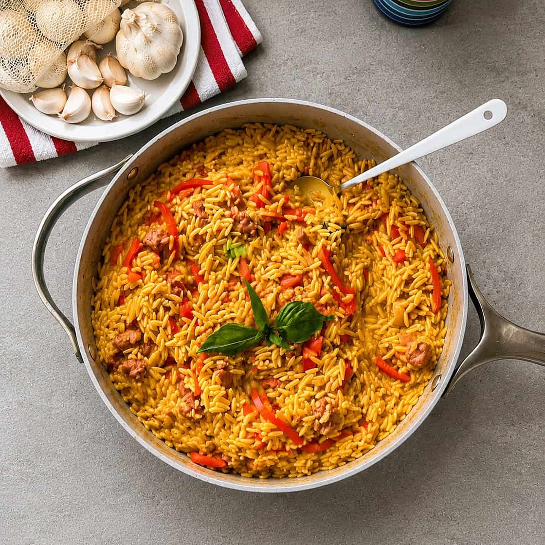 Fried Sausage & Pepper Orzo