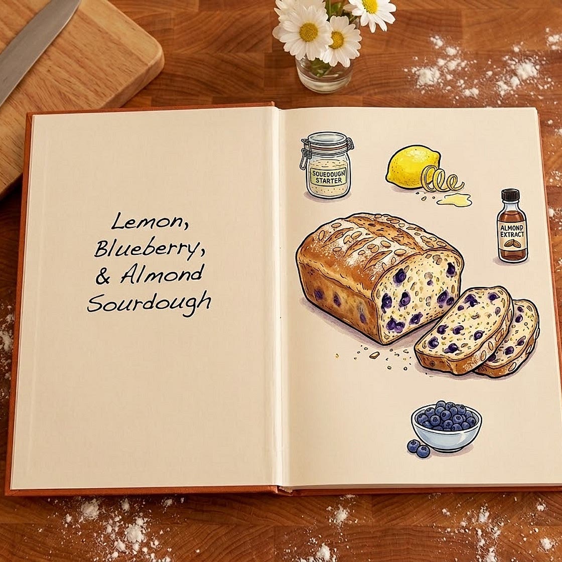 Lemon Blueberry Almond Sourdough Loaf