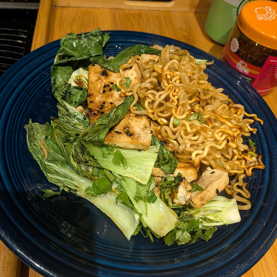 Crispy Sheet-Pan Noodles With Glazed Tofu