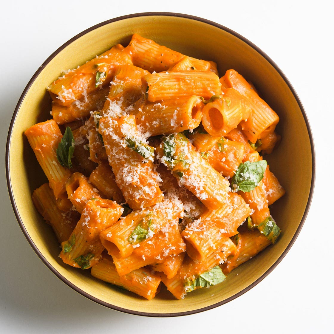Rigatoni with Tomato, Butternut and Red Pepper Puree